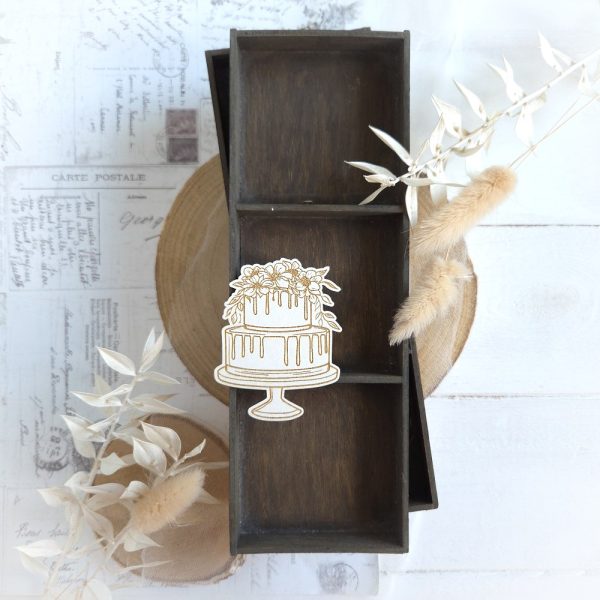 decorative laser cut engraved wedding cake chipboard