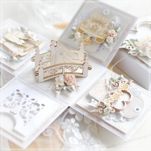 personalised handmade wedding exploding box card