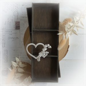 decorative laser cut chipboard 2 layered heart embellishment