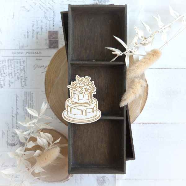 decorative laser cut wedding cake chipboard element embellishment