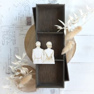 decorative laser cut wedding couple bride and groom engraved chipboard element