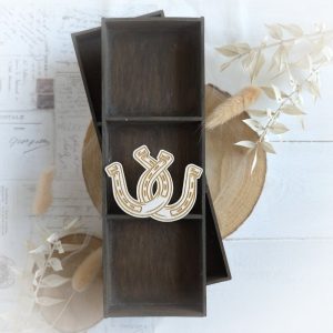 decorative laser cut good luck horseshoe chipboard element
