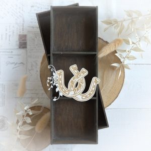 decorative laser cut wedding just married horseshoe engraved chipboard embellishment