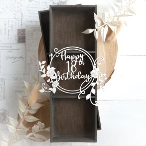 happy 18th birthday decorative laser cut chipboard frame