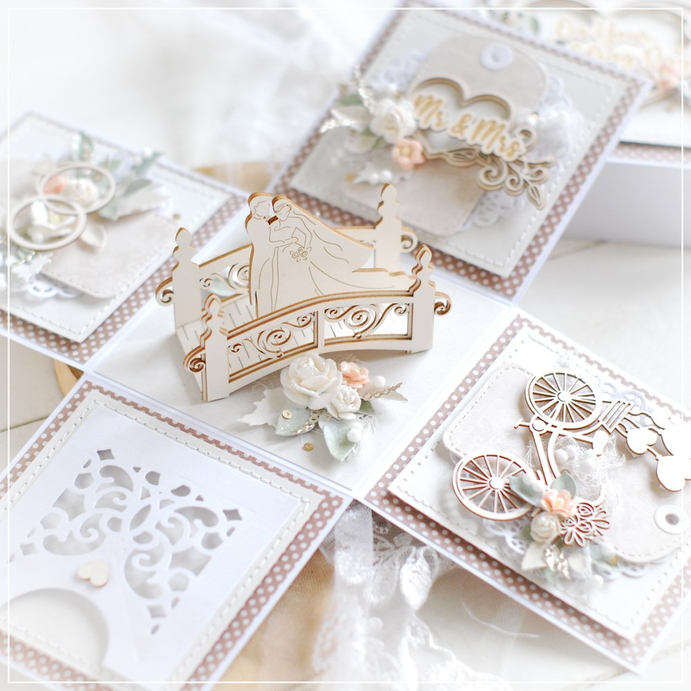 bloomar-designs-handmade-personalised-on-your-wedding-day-exploding-box-card-decorated-with-chipboard-embellishments-1e on your wedding day handmade personalised exploding box card