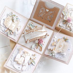 personalised handmade wedding exploding box