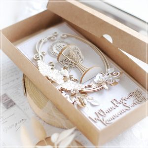 personalised handmade first holy communion card in polish