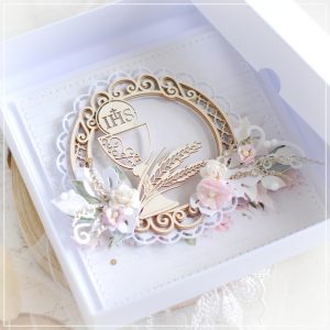 personalised handmade first holy communion card with chalice chipboard