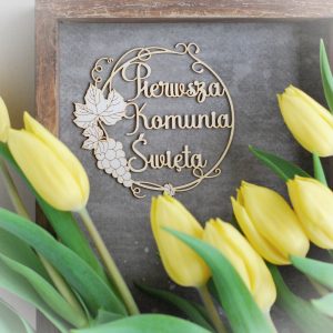 first holy communion decorative laser cut chipboard frame in polish pierwsza komunia swieta