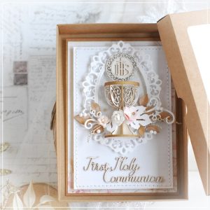 personalised handmade first holy communion card with 3d chalice