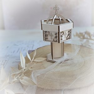 3d baptism christening font decorative laser cut chipboard embellishment