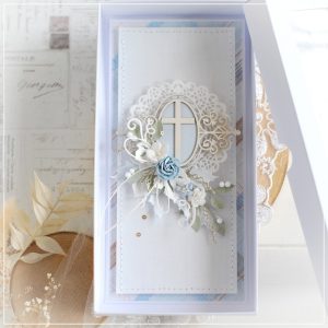 Personalised handmade first holy communion baptism confirmation card with box