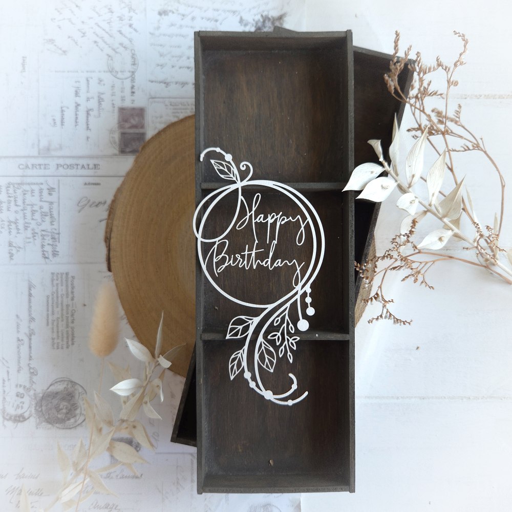 bloomar-designs-frame-114-decorative-laser-cut-element decorative laser cut happy birthday botanical circle chipboard frame
